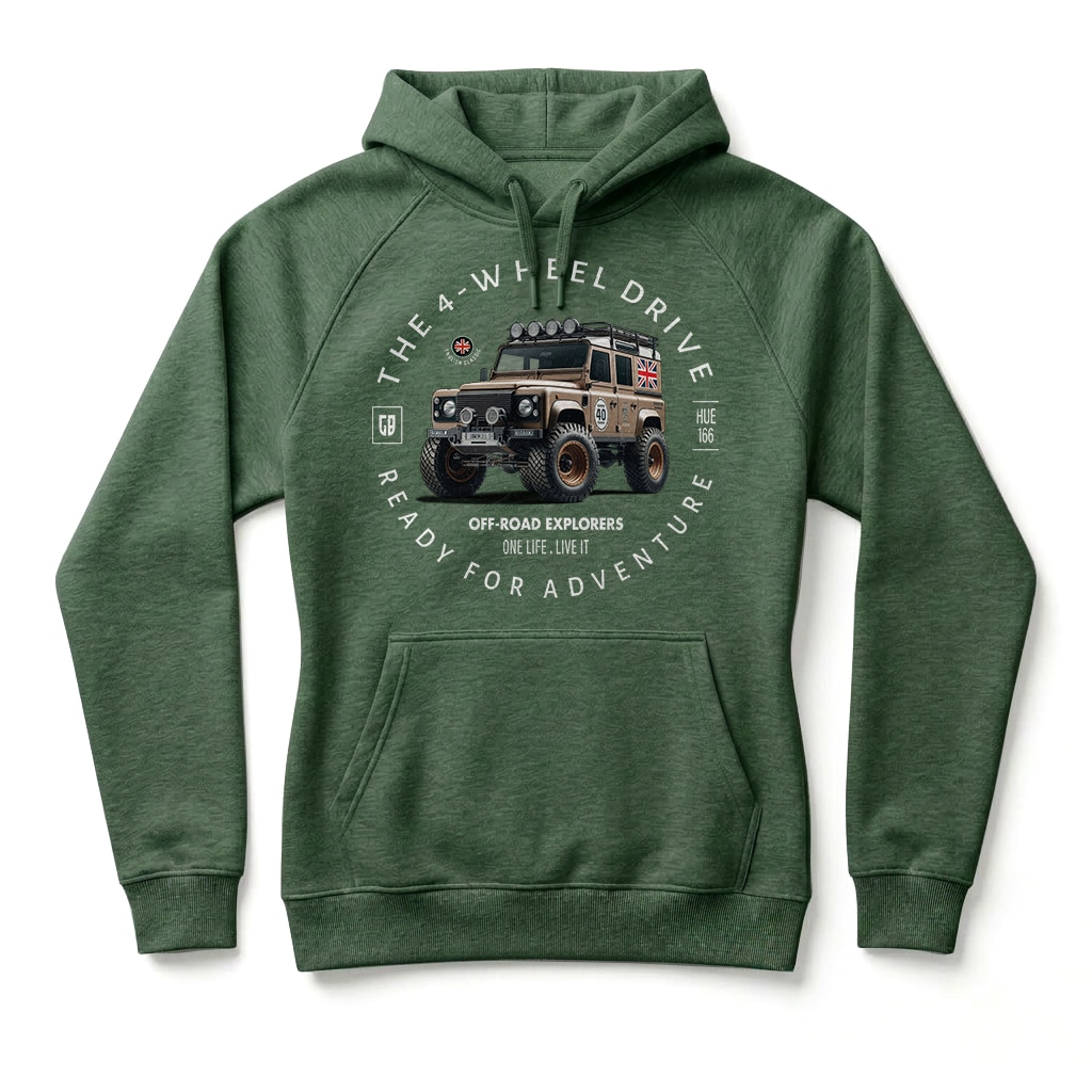 Sweatshirt à capuche Land Rover Defender 110 - Bottle green Sweatshirt à capuche Land Rover Defender 110 - Bottle green
