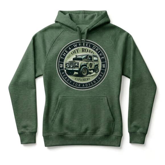 Sweatshirt à capuche Land Rover Defender 90 - Bottle green