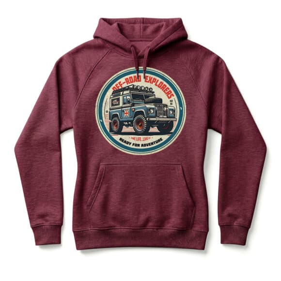 Sweatshirt à capuche Land Rover Series - Burgundy