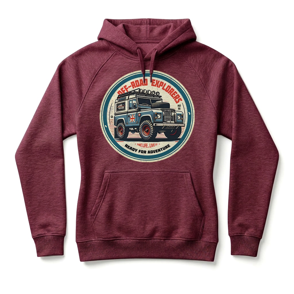 Sweatshirt à capuche Land Rover Series - Burgundy Sweatshirt à capuche Land Rover Series - Burgundy