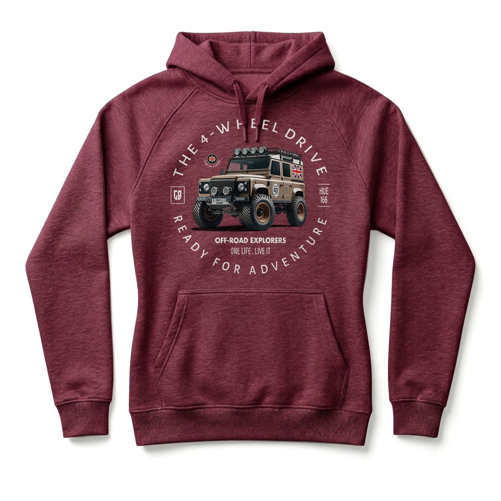 Sweatshirt à capuche Land Rover Defender 110 - Burgundy Sweatshirt à capuche Land Rover Defender 110 - Burgundy