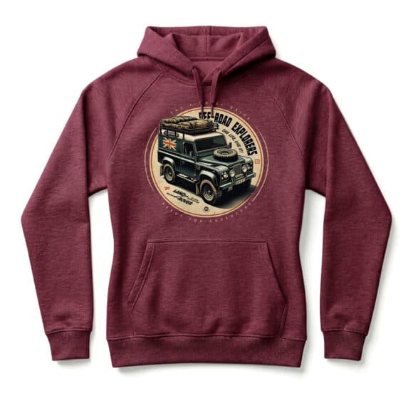 Sweatshirt à capuche Land Rover Defender 90 - Burgundy