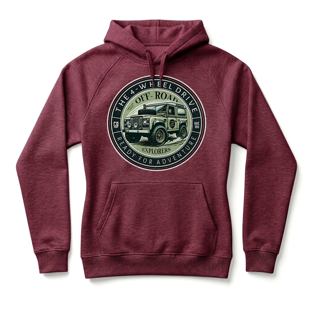 Sweatshirt à capuche Land Rover Defender 90 - Burgundy Sweatshirt à capuche Land Rover Defender 90 - Burgundy