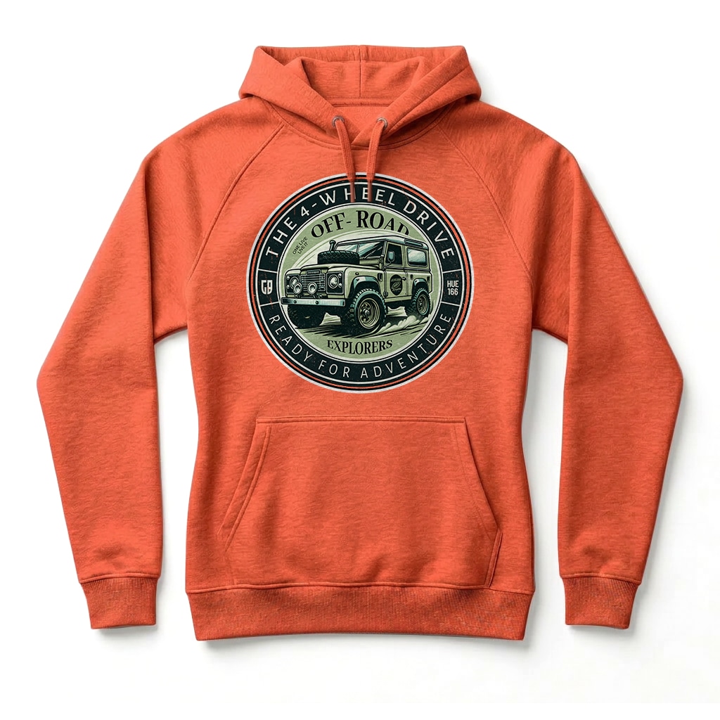Sweatshirt à capuche Land Rover Defender 90 - Burnt Orange Sweatshirt à capuche Land Rover Defender 90 - Burnt Orange
