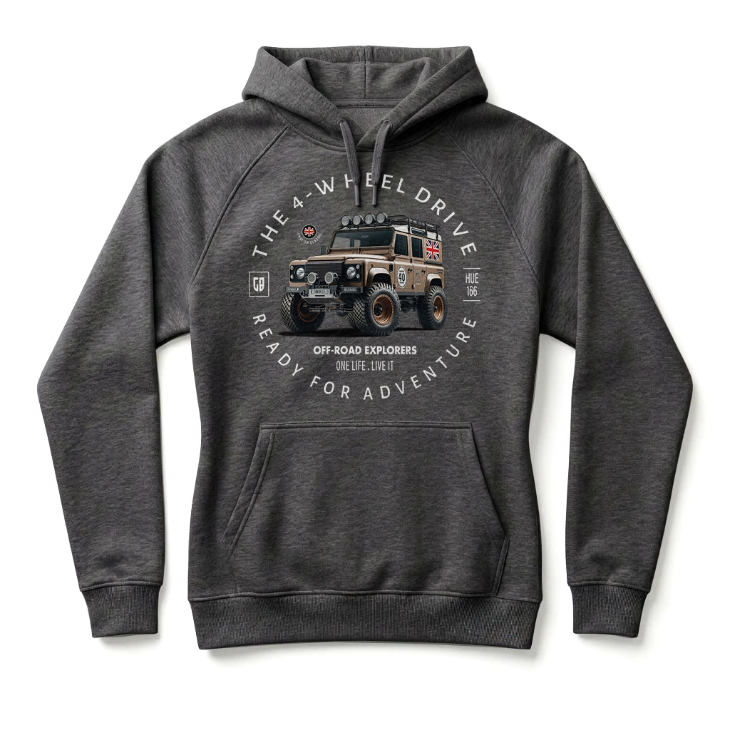 Sweatshirt à capuche Land Rover Defender 110 - Charcoal Melange Sweatshirt à capuche Land Rover Defender 110 - Charcoal Melange