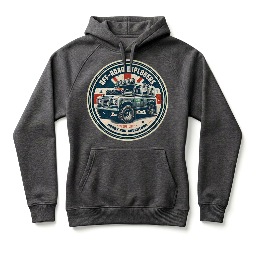 Sweatshirt à capuche Land Rover Defender 110 - Charcoal Melange Sweatshirt à capuche Land Rover Defender 110 - Charcoal Melange