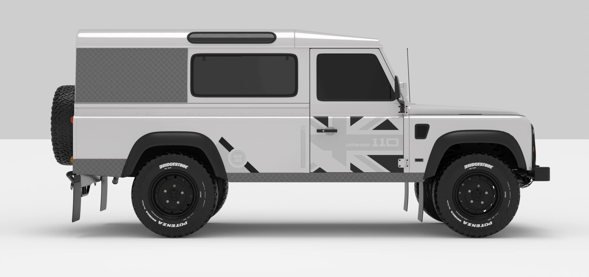Defender White -- Dark Grey-Super Ligth Grey