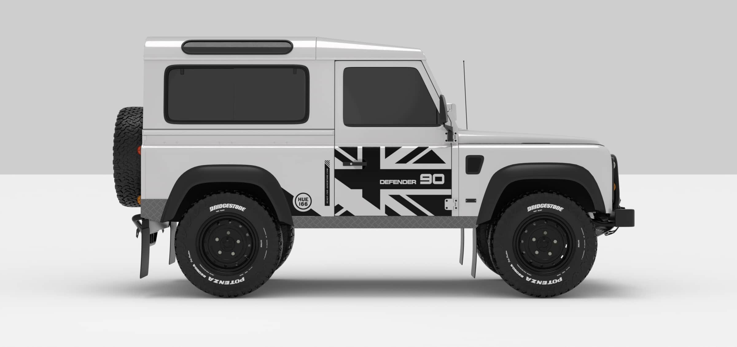 Defender White -- Sticker -- Black -- Face A