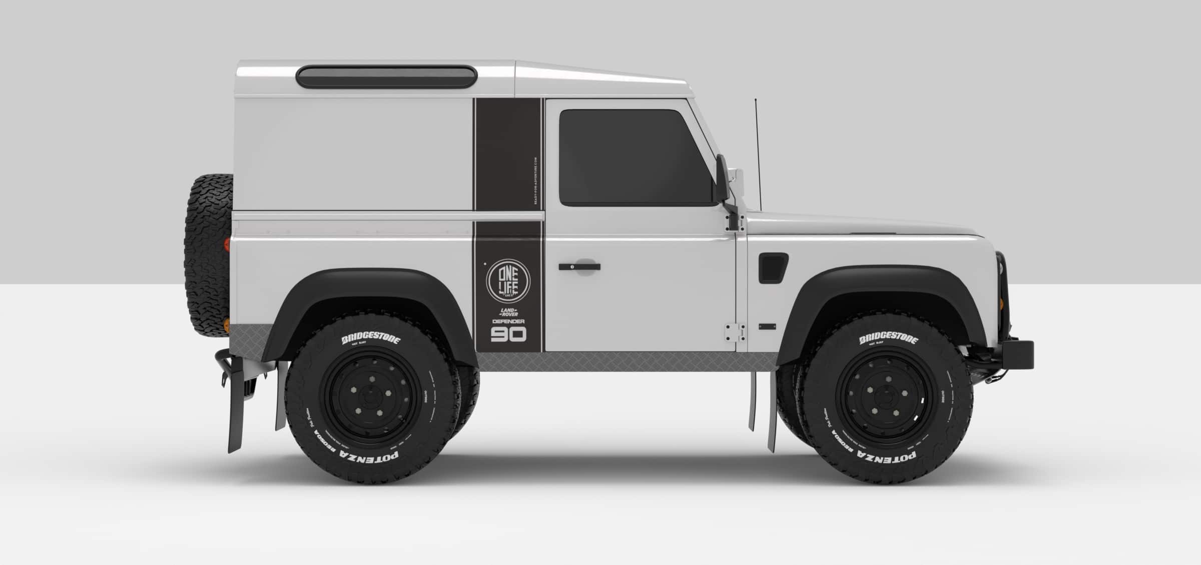 Defender White -- Sticker Dark Grey Stickers Décoration Land Rover Defender