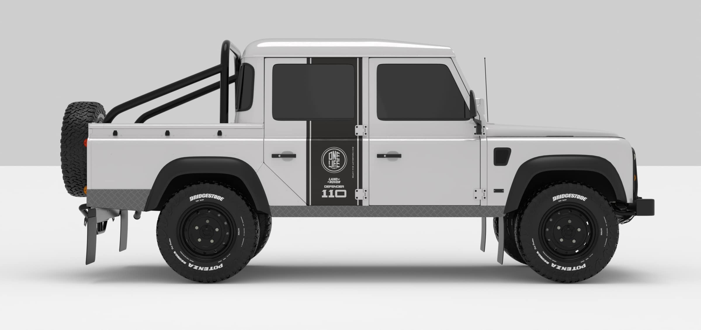 Defender White -- Sticker Dark Grey Stickers Décoration Land Rover Defender
