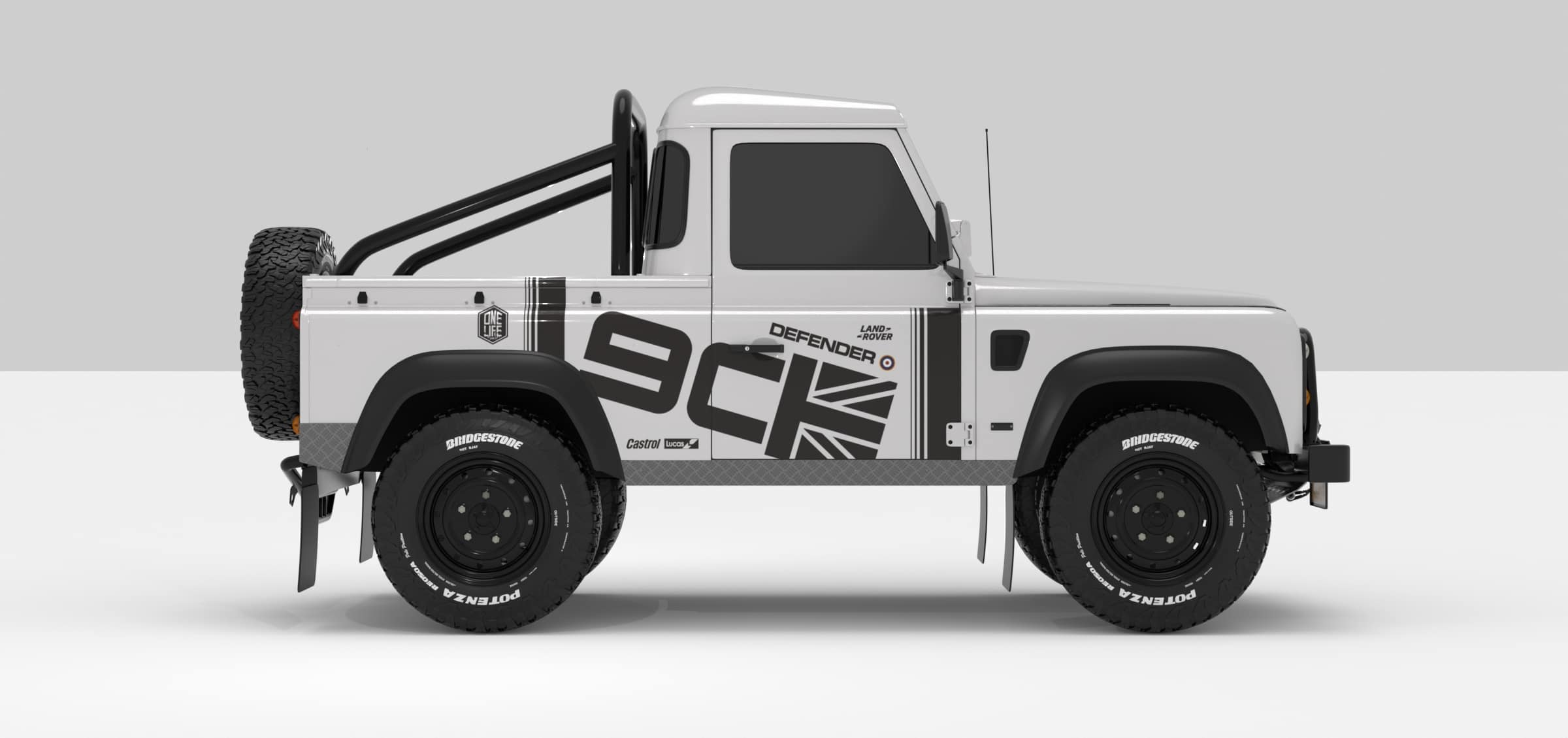 Defender White -- Sticker Dark Grey Stickers Décoration Land Rover Defender