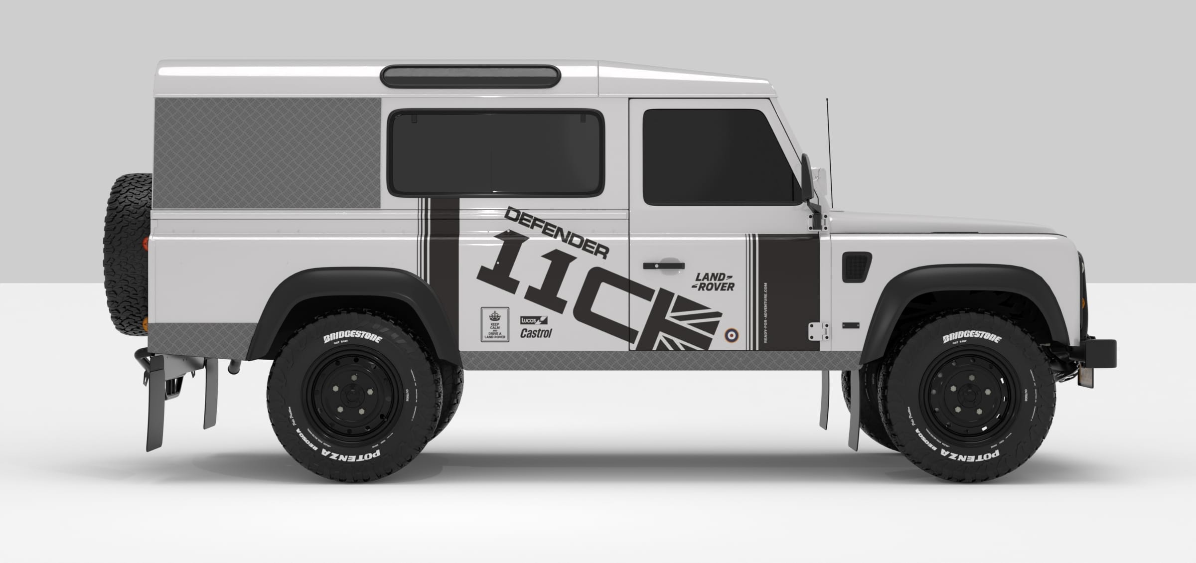 Defender White -- Sticker Dark Grey Stickers Décoration Land Rover Defender