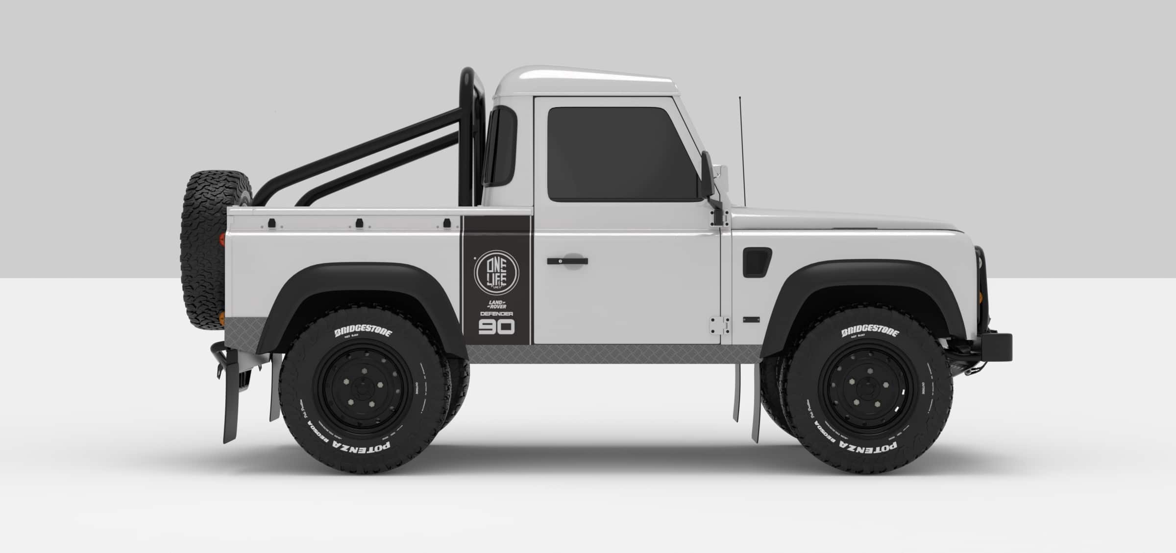Defender White -- Sticker Dark Grey Stickers Décoration Land Rover Defender