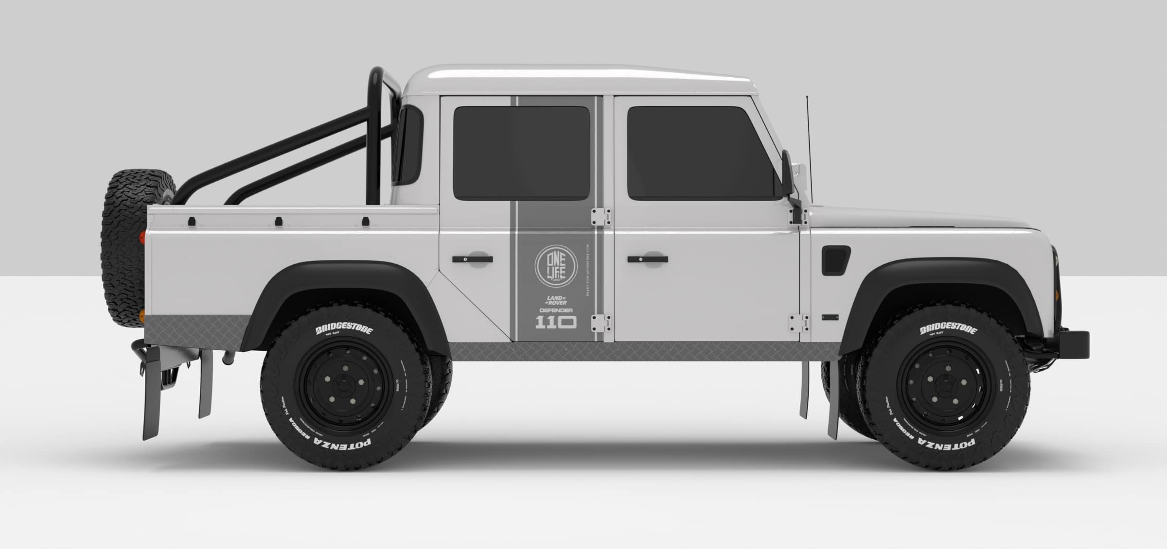 Defender White -- Sticker Light Grey Stickers Décoration Land Rover Defender