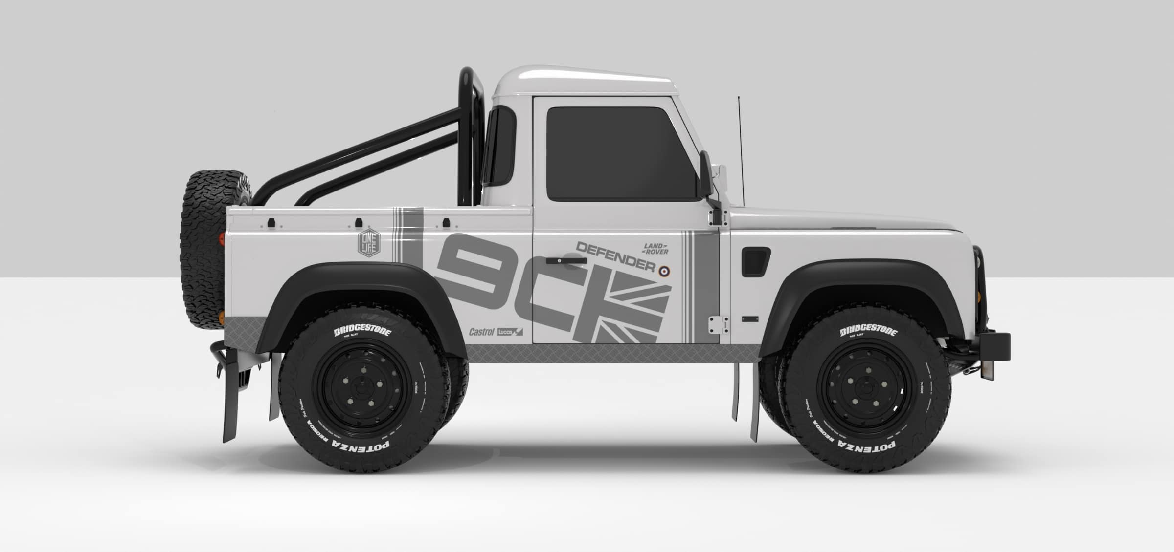 Defender White -- Sticker Ligth Grey Stickers Décoration Land Rover Defender