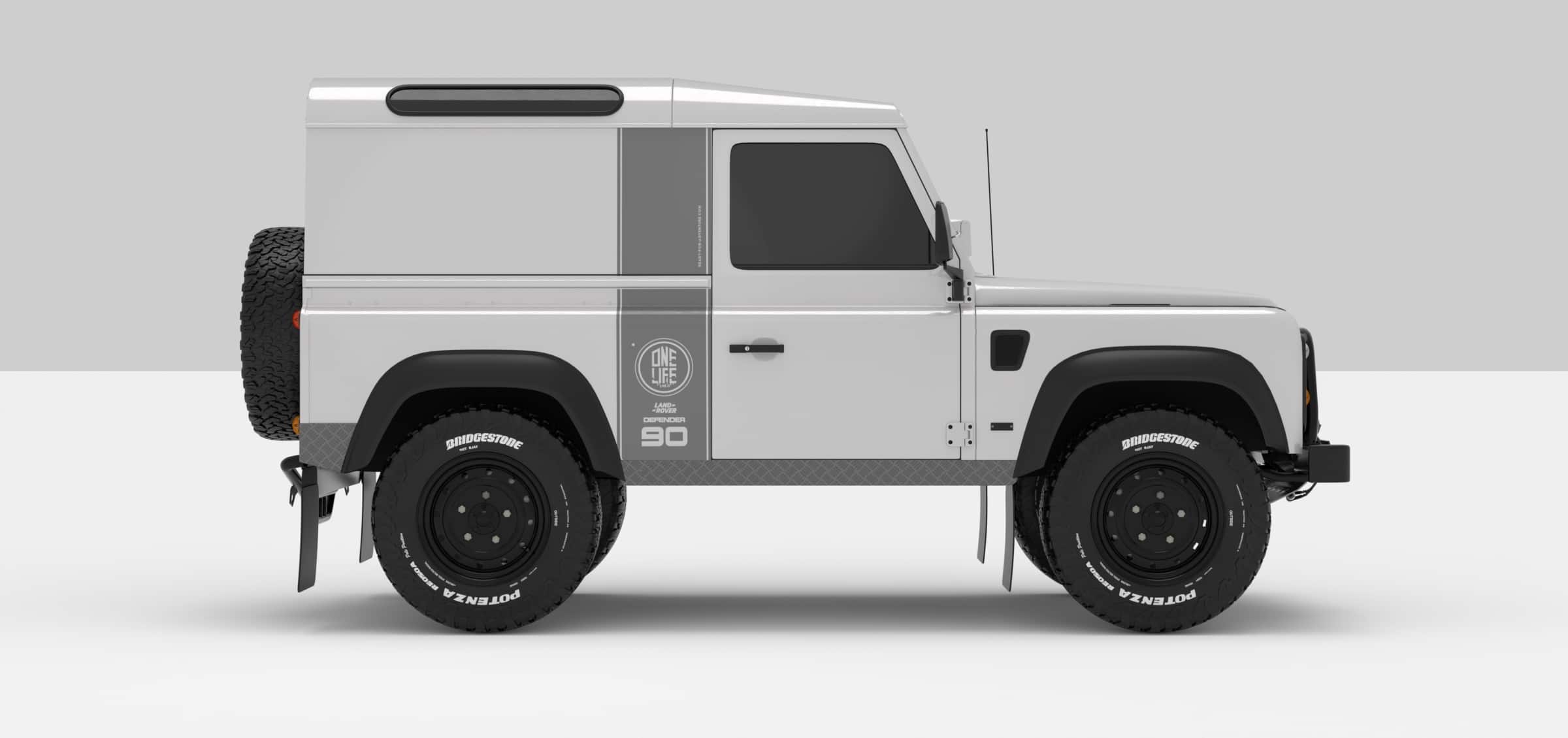 Defender White -- Sticker Ligth Grey Stickers Décoration Land Rover Defender