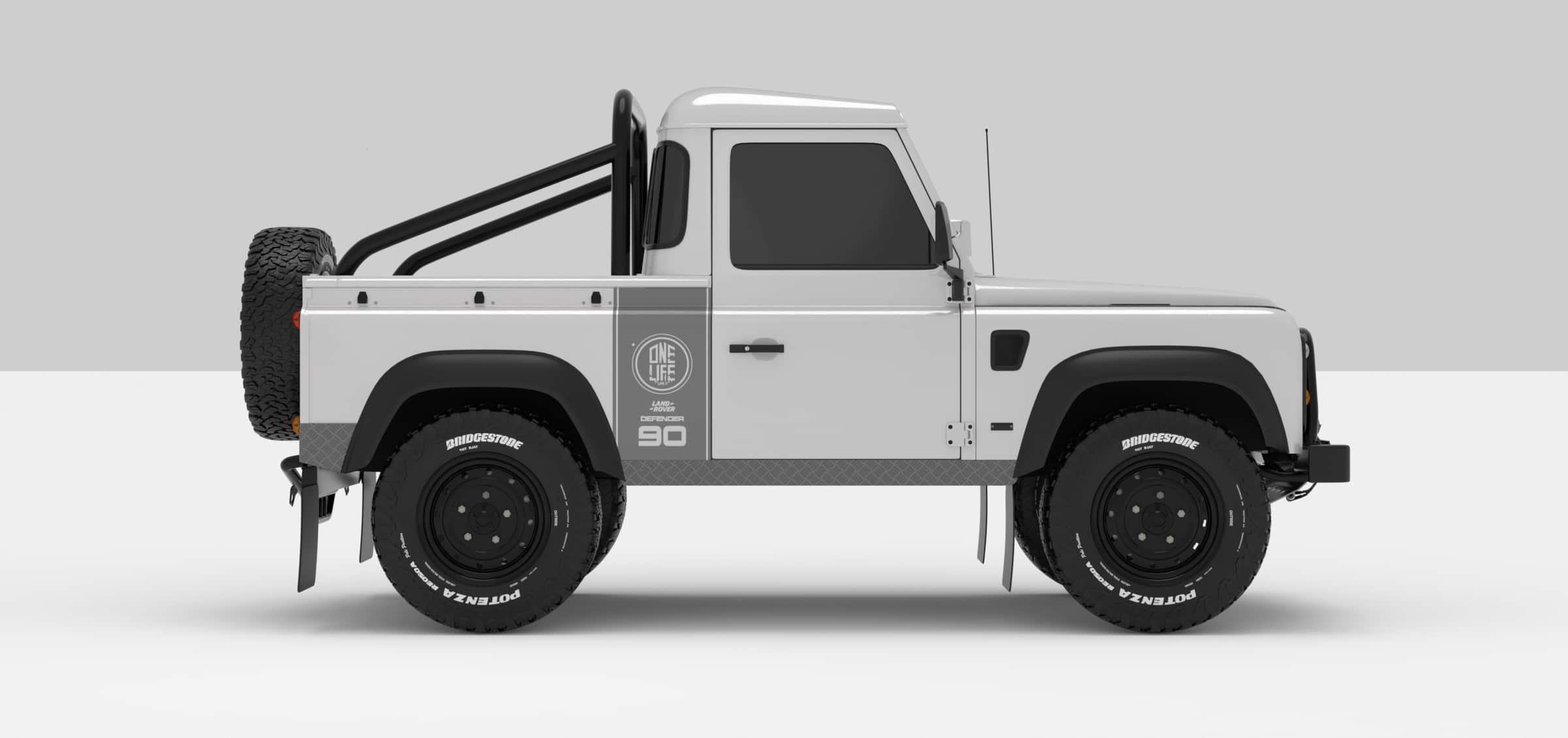 Defender White -- Sticker Ligth Grey Stickers Décoration Land Rover Defender