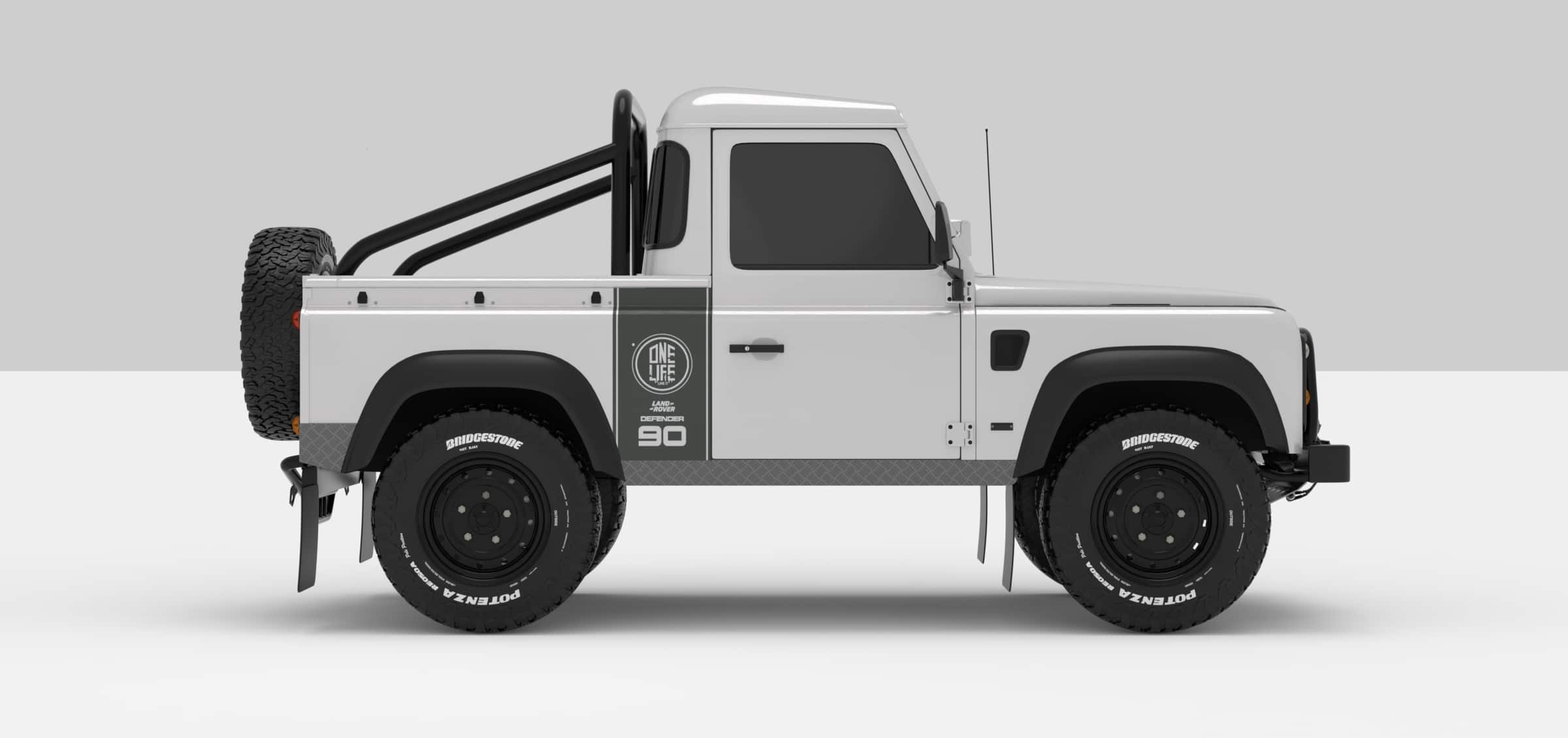 Defender White -- Sticker Medium Grey Stickers Décoration Land Rover Defender