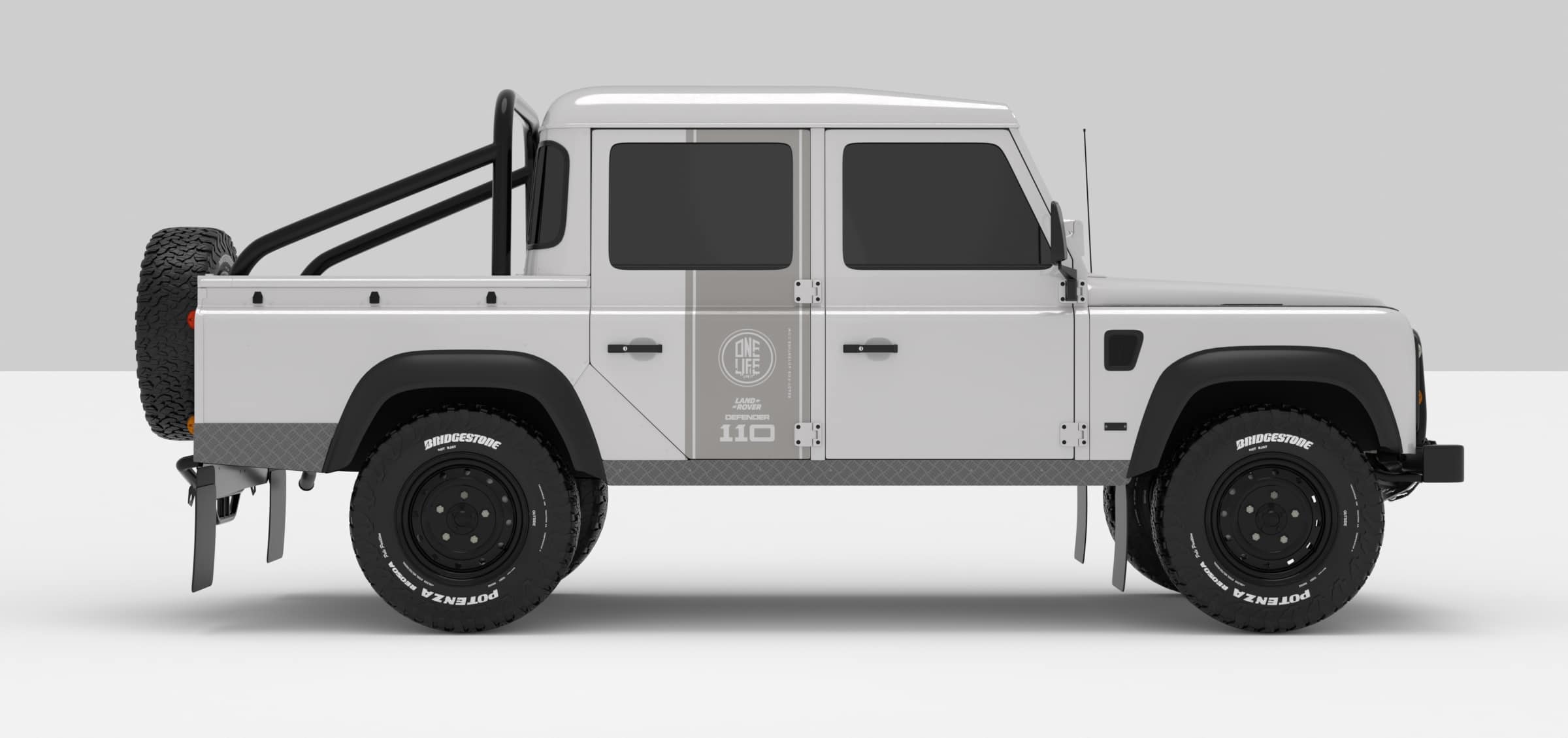 Defender White -- Sticker Super Light Grey Stickers Décoration Land Rover Defender