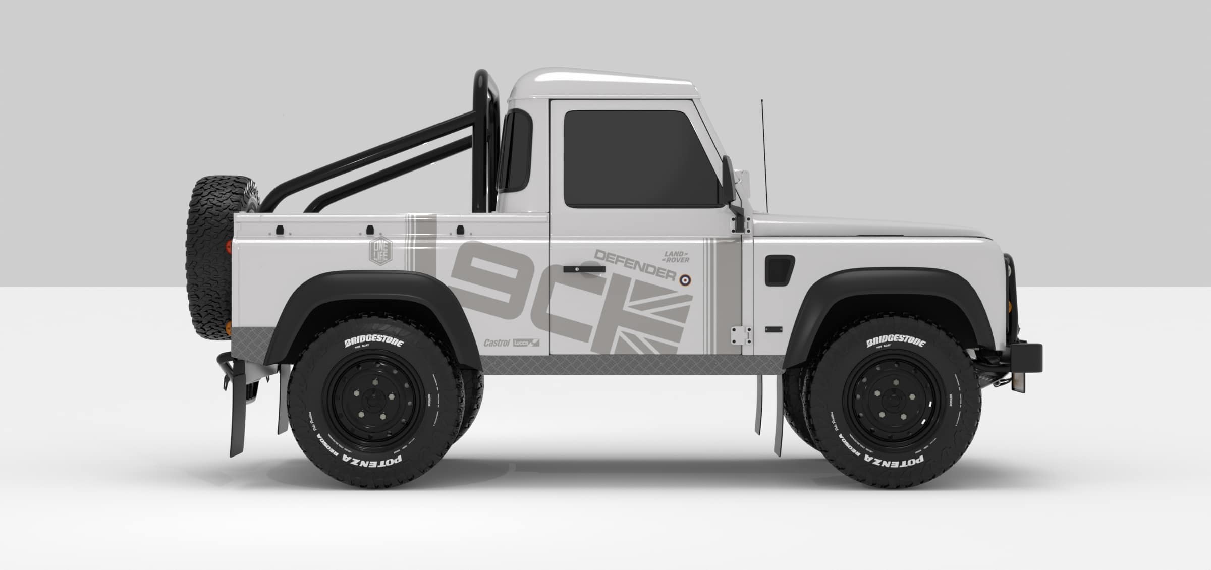 Defender White -- Sticker Super Ligth Grey Stickers Décoration Land Rover Defender