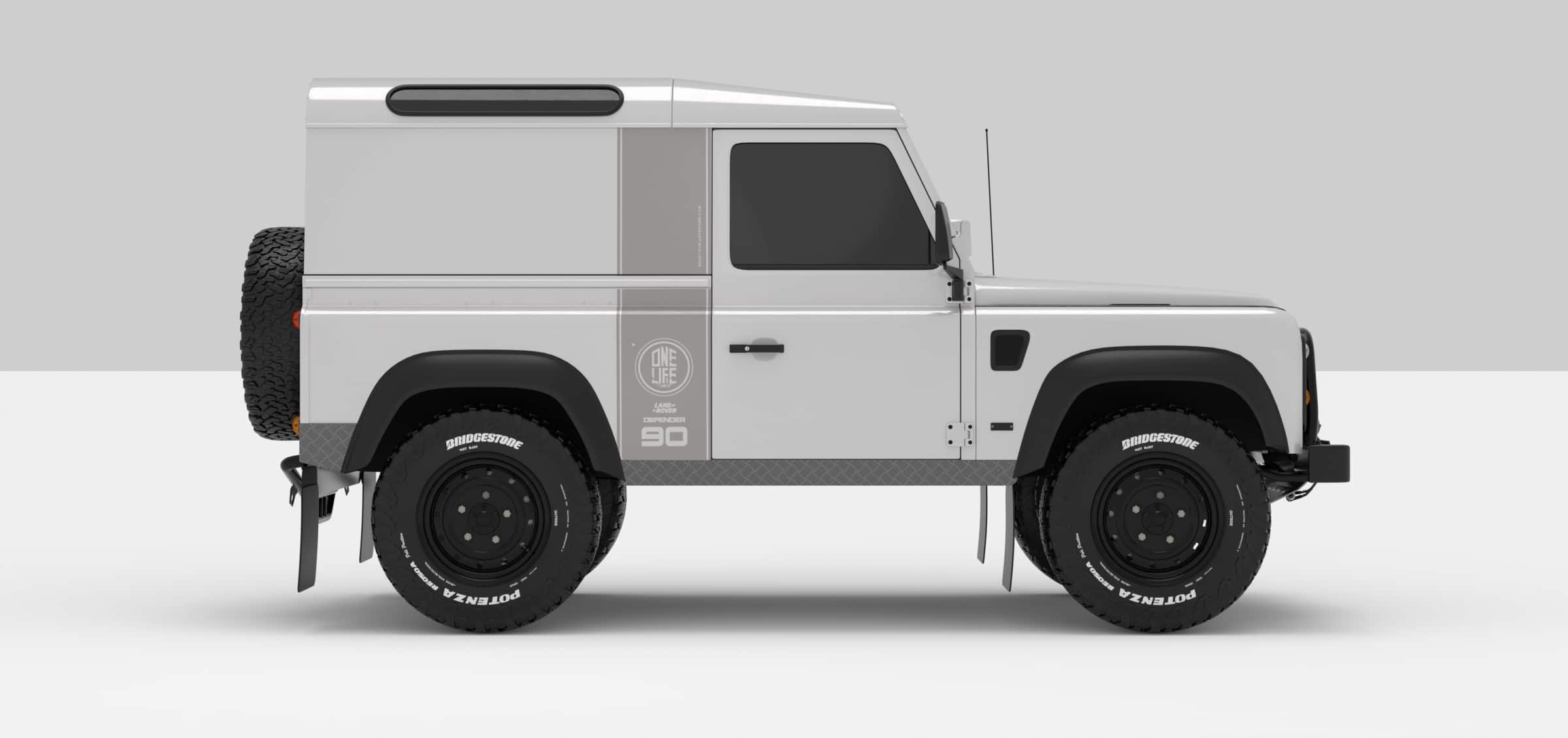 Defender White -- Sticker Super Ligth Grey Stickers Décoration Land Rover Defender