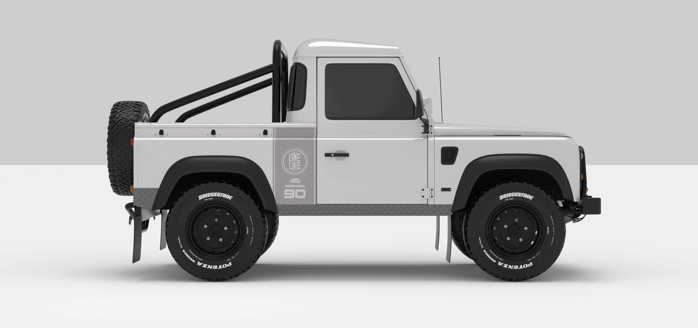 Defender White -- Sticker Super Ligth Grey Stickers Décoration Land Rover Defender