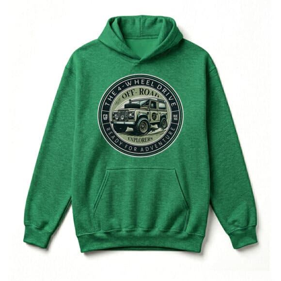 Sweatshirt à capuche Land Rover Defender 90 - Irish Green