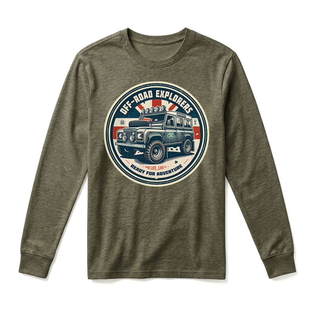 T-shirt Manches Longues Land Rover Defender 110 - Military Green T-shirt Manches Longues Land Rover Defender 110 - Military Green