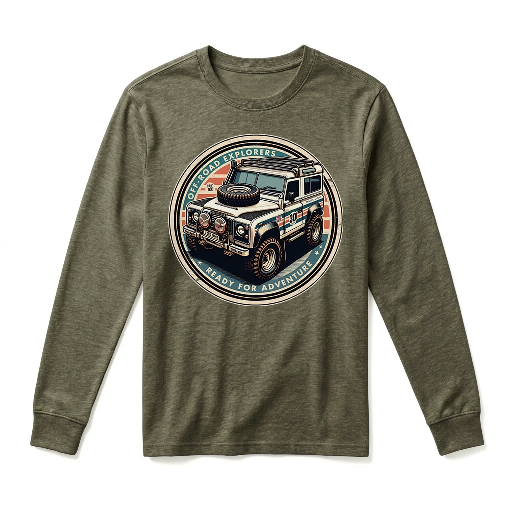 T-shirt Manches Longues Land Rover Defender 90 - Military Green T-shirt Manches Longues Land Rover Defender 90 - Military Green