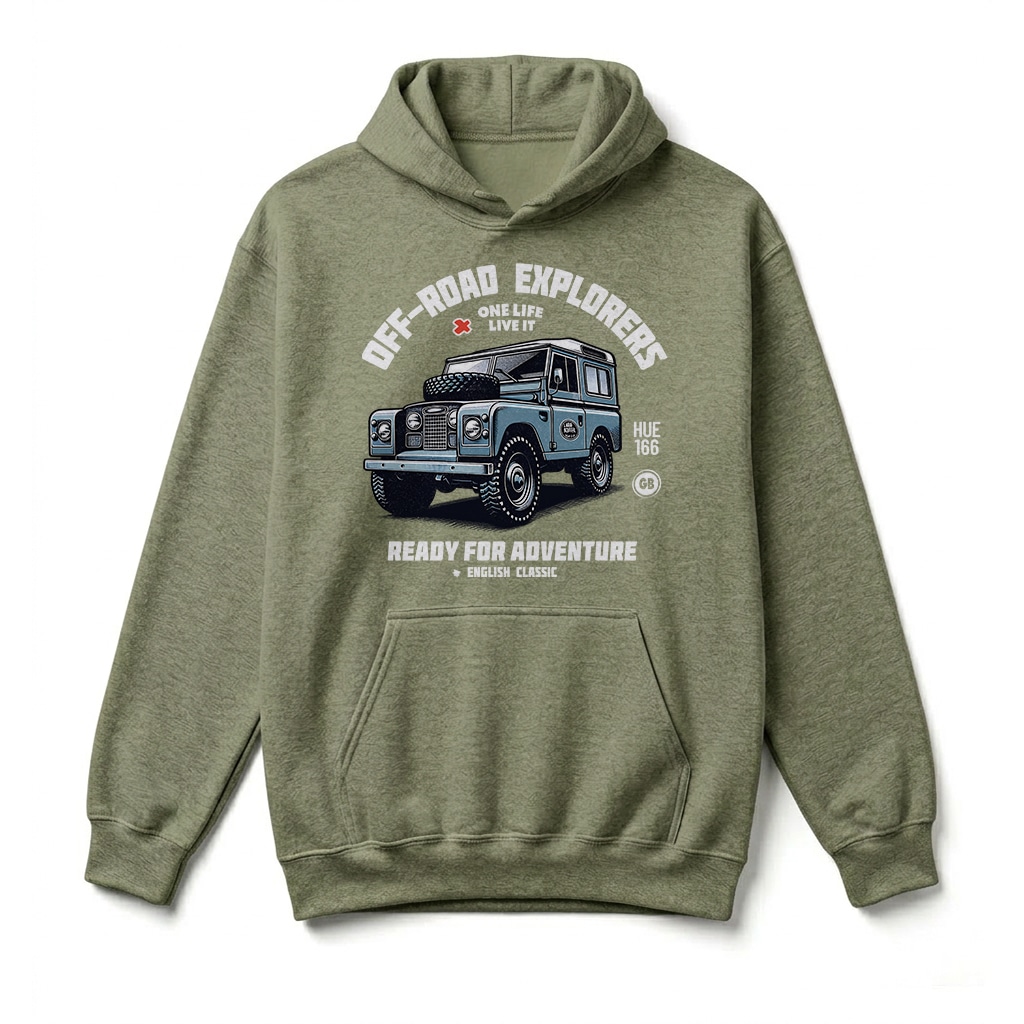 Sweatshirt à capuche Land Rover Series - Military Green Sweatshirt à capuche Land Rover Series - Military Green