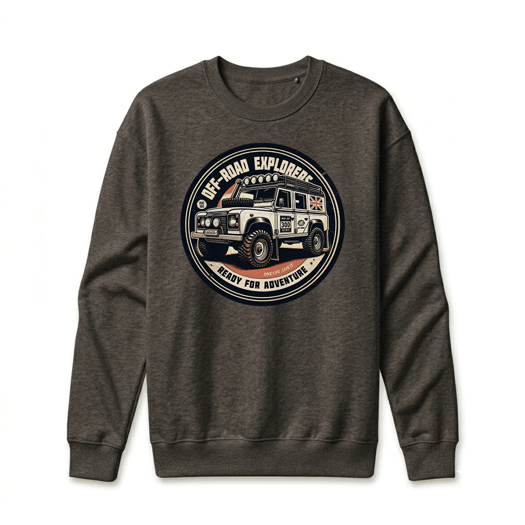 Sweatshirt Land Rover Defender 110 - Vintage Black Sweatshirt Land Rover Defender 110 - Vintage Black