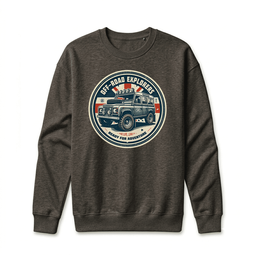 Sweatshirt Land Rover Defender 110 - Vintage-Black Sweatshirt Land Rover Defender 110 - Vintage-Black