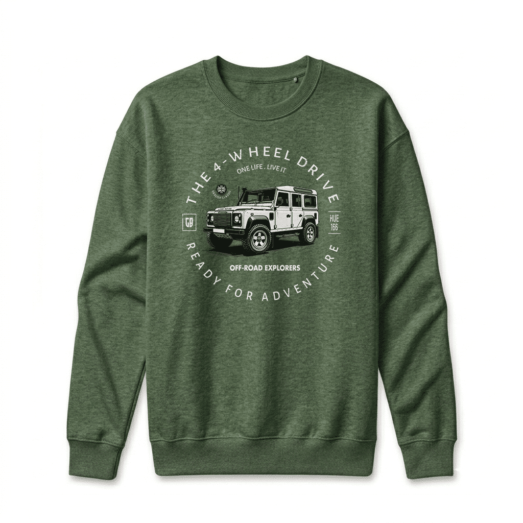 Sweatshirt Land Rover Defender 110 - Forest Green Sweatshirt Land Rover Defender 110 - Forest Green