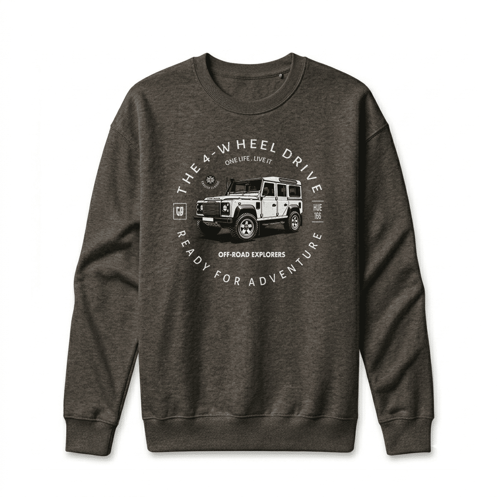 Sweatshirt Land Rover Defender 110 - Vintage Black Sweatshirt Land Rover Defender 110 - Vintage Black
