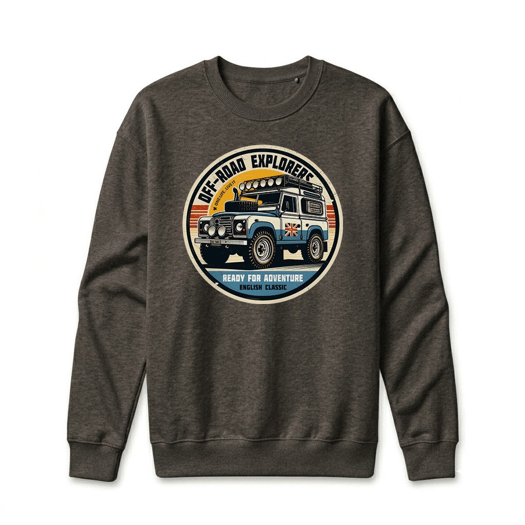 Sweatshirt Land Rover Defender 90 - Vintage Black Sweatshirt Land Rover Defender 90 - Vintage Black