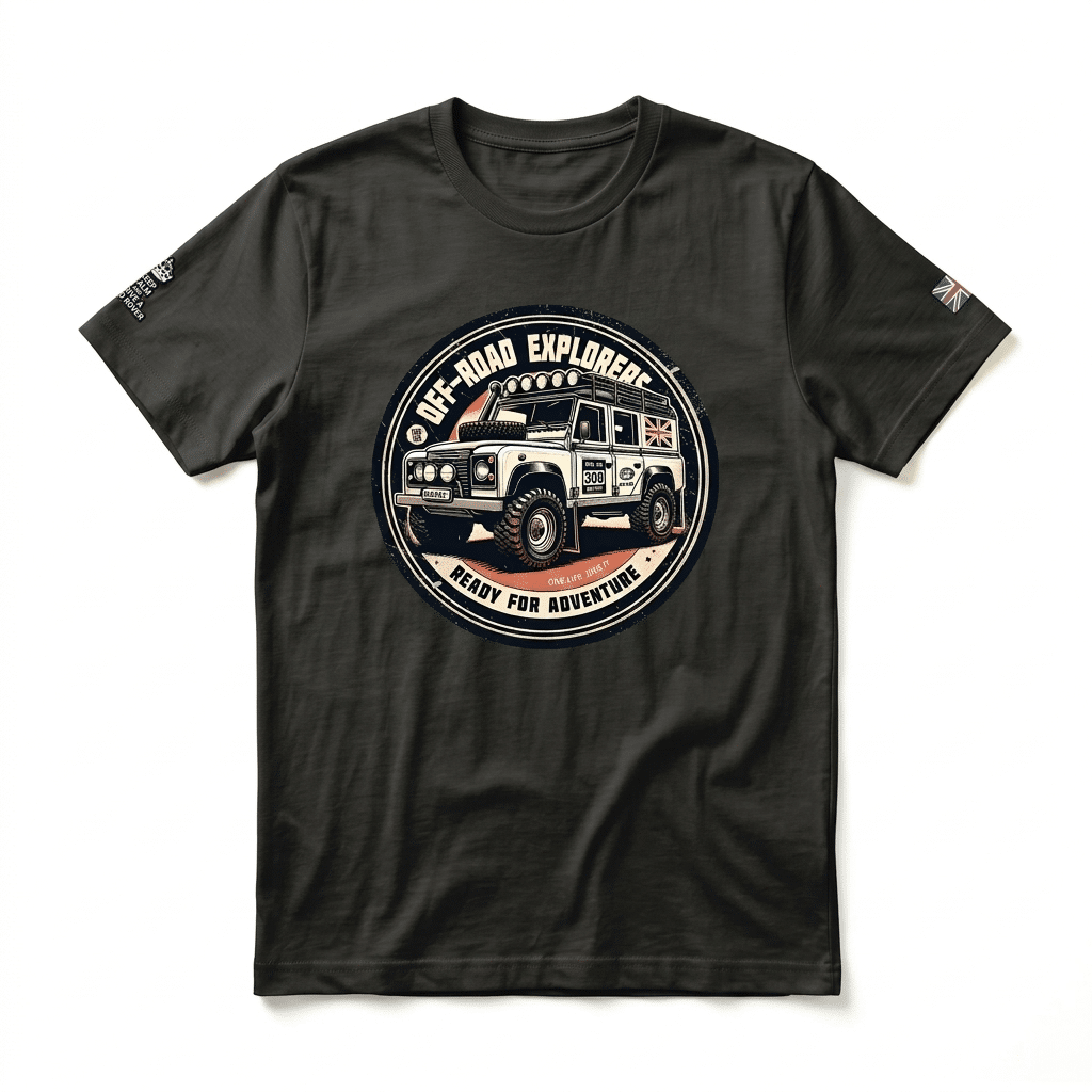 T-shirt Land Rover Defender 110 - Vintage Black T-shirt Land Rover Defender 110 - Vintage Black