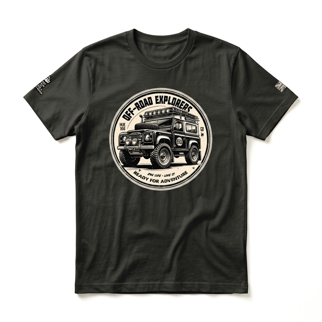 T-shirt Land Rover Series - Vintage Black T-shirt Land Rover Series - Vintage Black