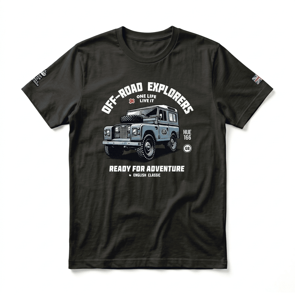 T-shirt Land Rover Series - Vintage Black T-shirt Land Rover Series - Vintage Black