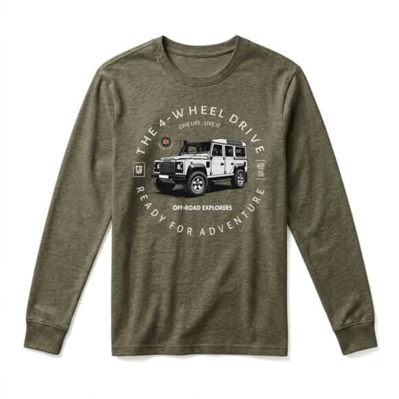 T-shirt Manches Longues Land Rover Defender 110 - Military Green