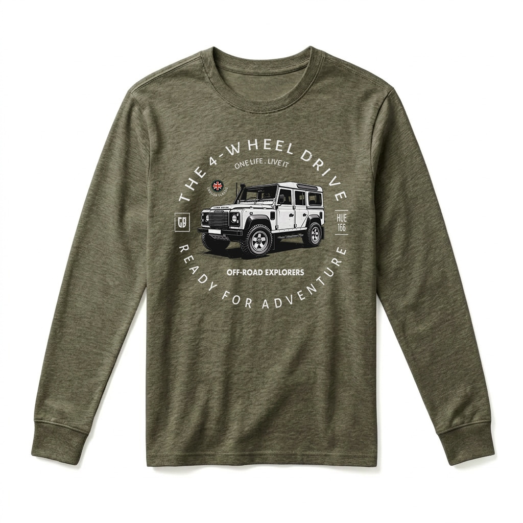 T-shirt Manches Longues Land Rover Defender 110 - Military Green T-shirt Manches Longues Land Rover Defender 110 - Military Green